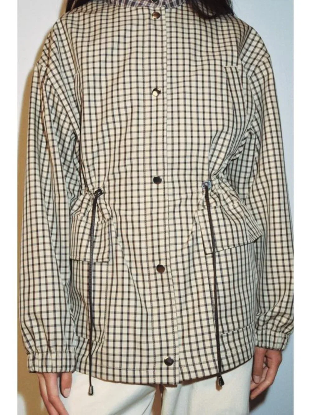 ZARA PLAID HIGH-NECK JACKET - Picture 6 of 14